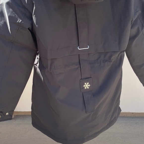 Black Faux Fur Warm Parka Wind Breaker Hood Fleece Lined Raincoat Coat Jacket - Picture 11 of 14